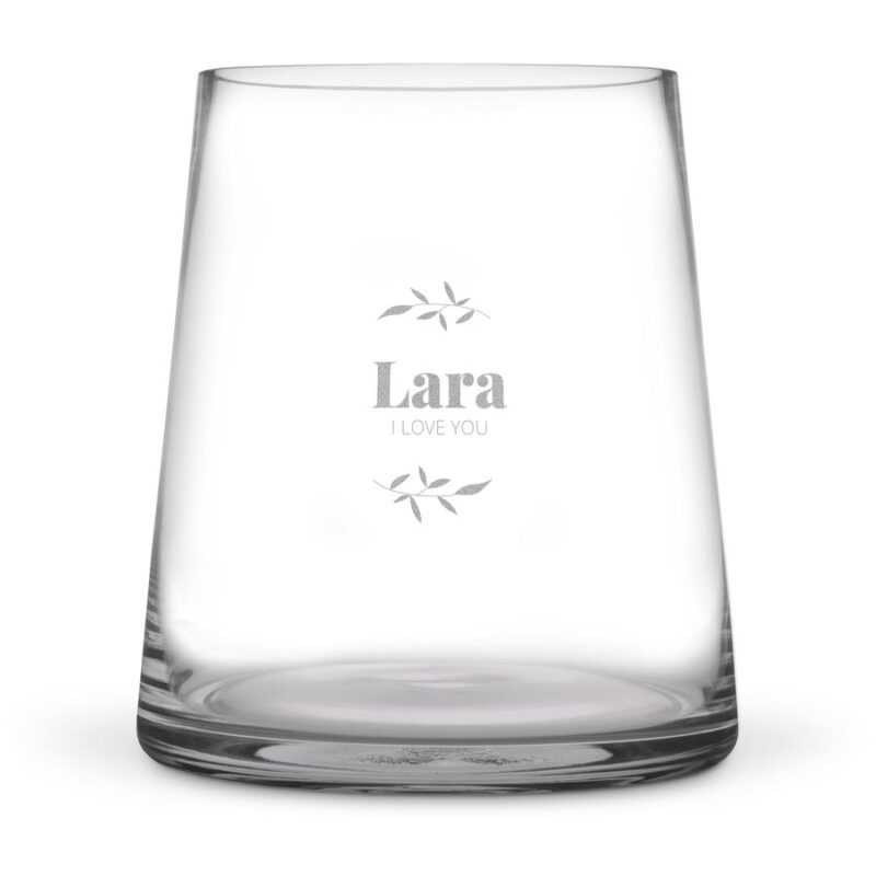 Vase mit Gravur - Transparentes Glas