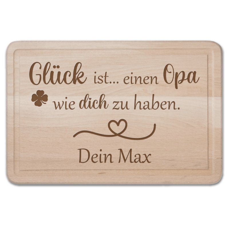 Schneidebrett Glück ist einen Opa.... mit Wunschnamen