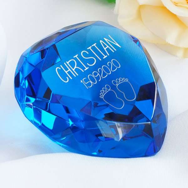 Bild von   glasdiamant zur geburt mit grajpg | 🌟 Gravur nach Wunsch 🪄