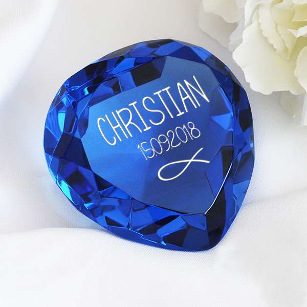 Bild von   glasdiamant zur taufe mit gravjpg | 🌟 Gravur nach Wunsch 🪄