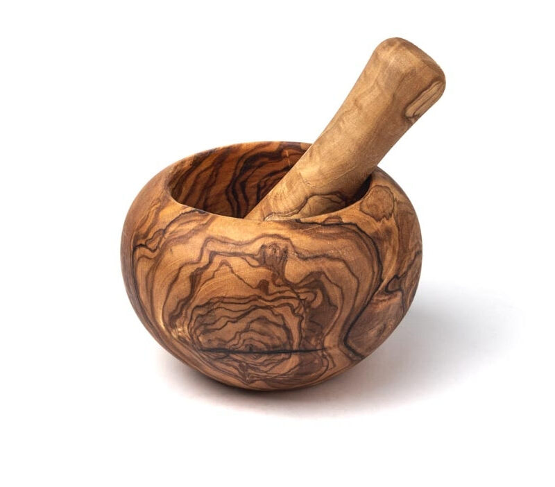 Bild von   moerser mit stoessel aus olivejpg | 🌟 Gravur nach Wunsch 🪄