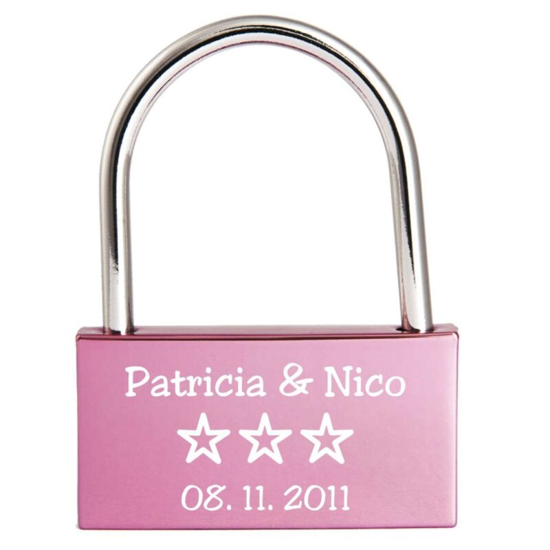 Bild von   liebesschloss gloss rosajpg | 🌟 Gravur nach Wunsch 🪄