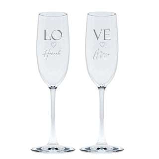 Bild von   sektglas set love mit wunschtejpg | 🌟 Gravur nach Wunsch 🪄