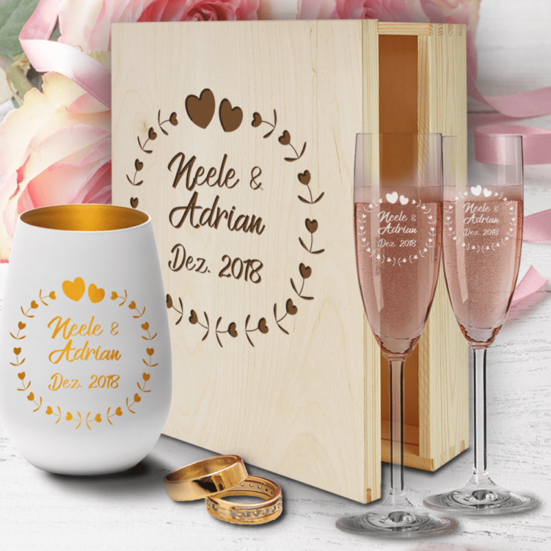 Bild von   sektglaeser hochzeit mit windlpng | 🌟 Gravur nach Wunsch 🪄