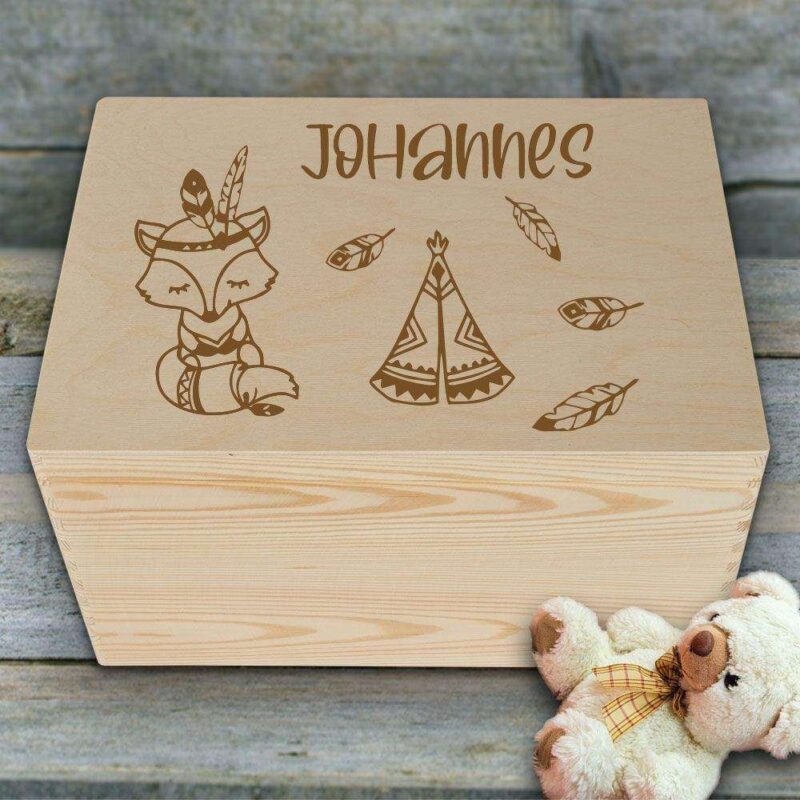 Bild von   aufbewahrungsbox holz mit inidjpg | 🌟 Gravur nach Wunsch 🪄