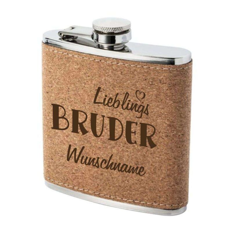 Bild von   flachmann kork mit gravur liebjpg | 🌟 Gravur nach Wunsch 🪄