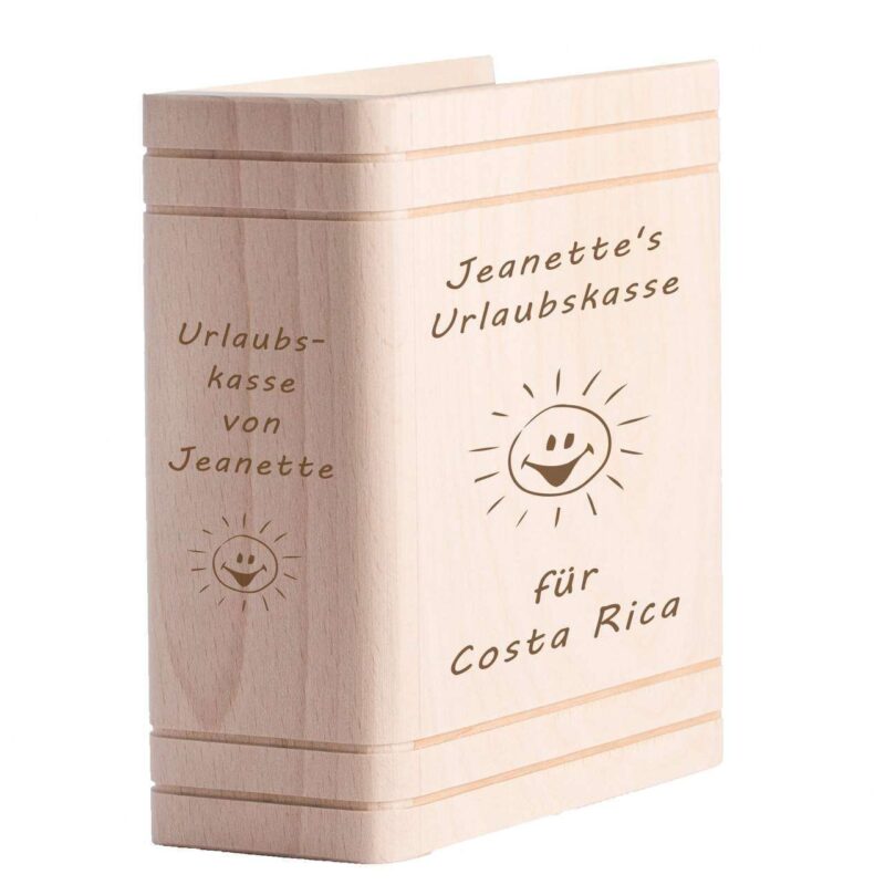 Personalisiertes Sparbuch mit Gravur - Urlaubskasse