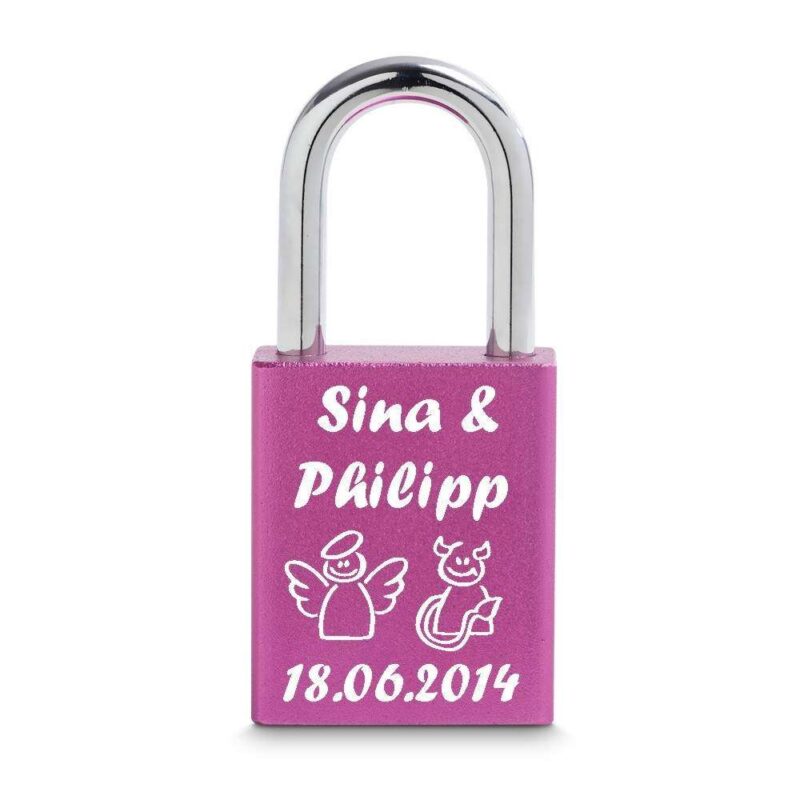 Bild von   liebesschloss love pinkjpg | 🌟 Gravur nach Wunsch 🪄