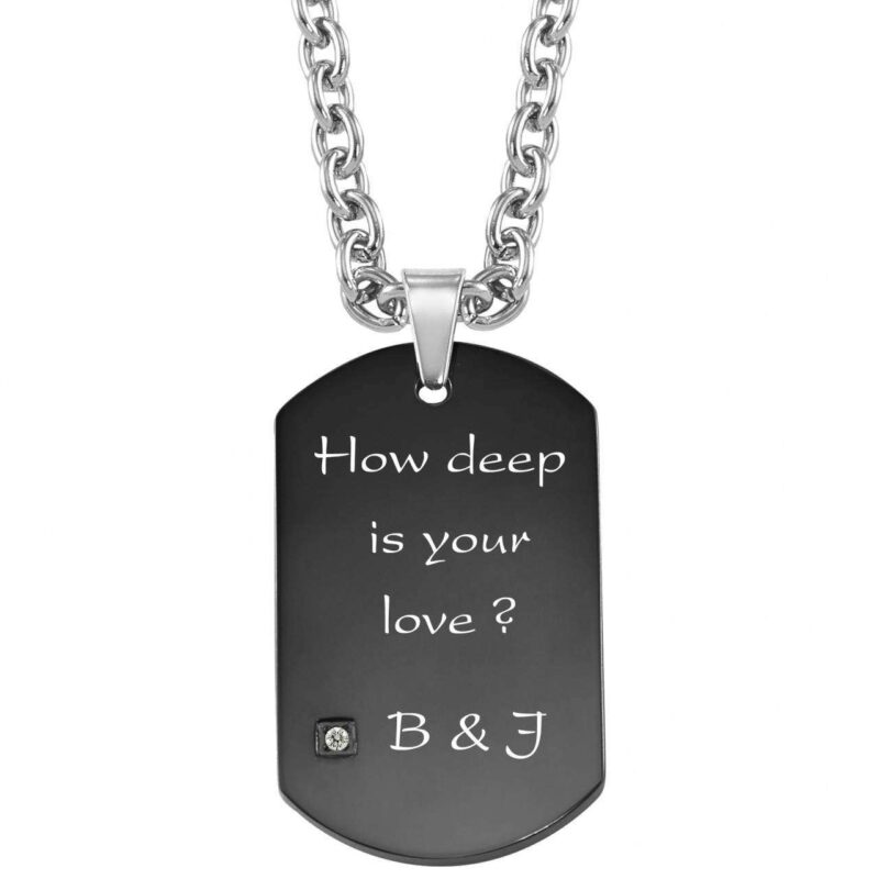 Bild von   gravuranhaenger dog tag zirkonjpg | 🌟 Gravur nach Wunsch 🪄