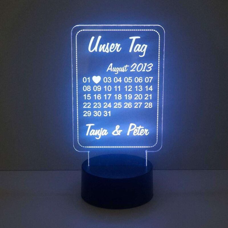 LED Kalender aus Acryl - Unser Tag