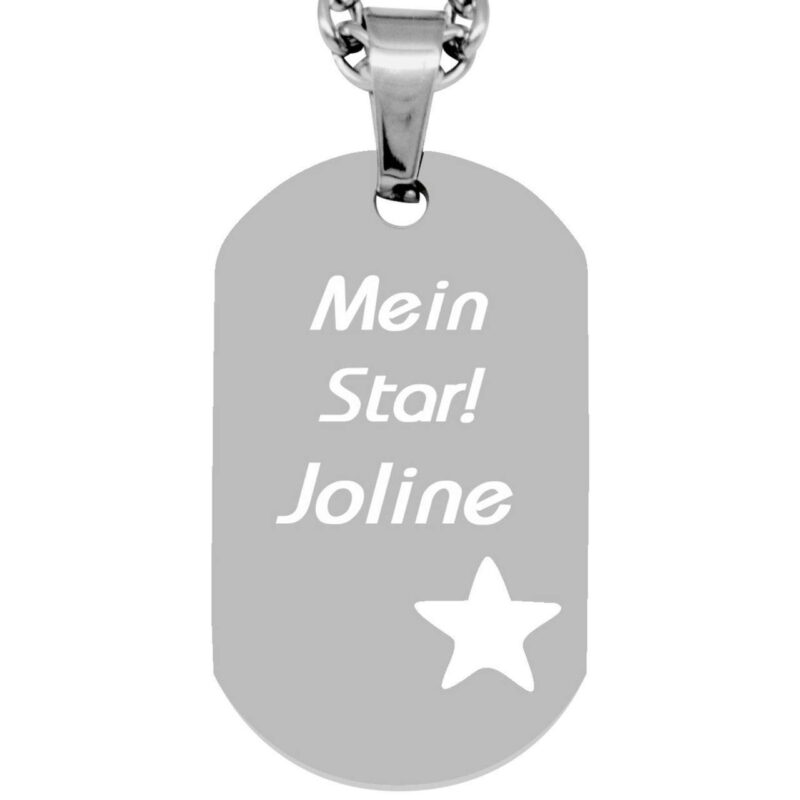 Bild von   anhaenger dogtag stern siljpg | 🌟 Gravur nach Wunsch 🪄