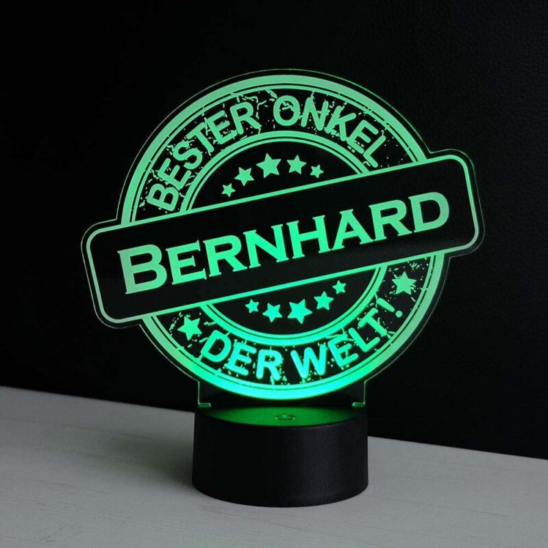 LED-Dekolicht Bester Onkel mit Wunschnamen