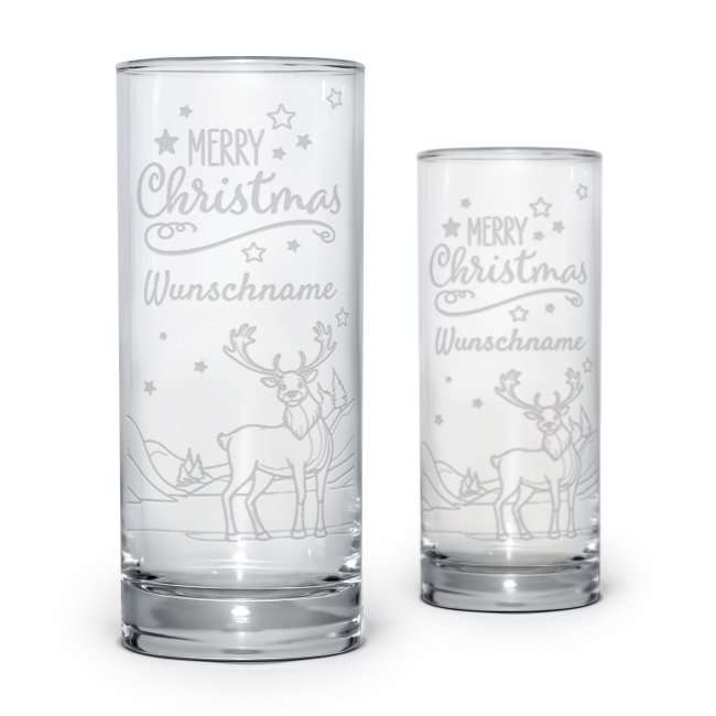 Bild von   graviertes trinkglas merry cjpg | 🌟 Gravur nach Wunsch 🪄