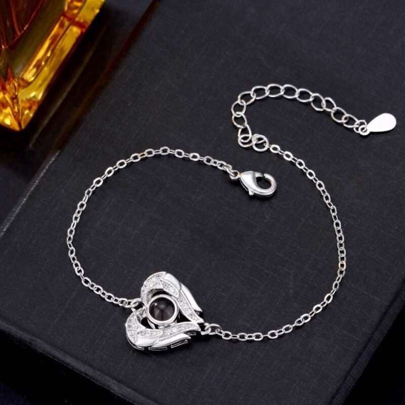 Foto Projektion Armband mit Bild im Stein - Schutzengel Herz