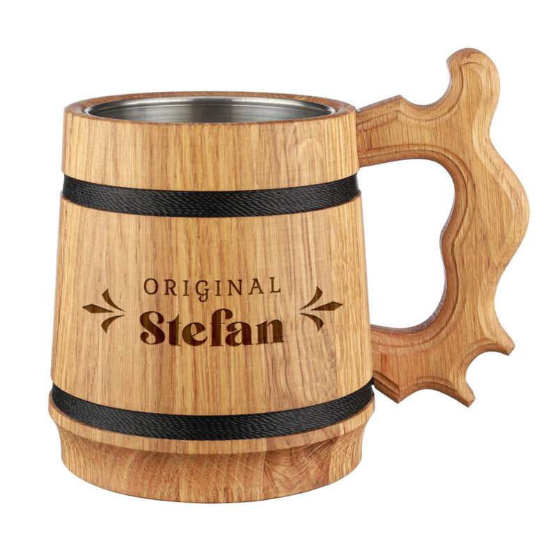 Bild von   bierkrug  ml eichenholz mitjpg | 🌟 Gravur nach Wunsch 🪄