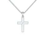 Bild von   kreuz kette silber  mit zirjpg | 🌟 Gravur nach Wunsch 🪄
