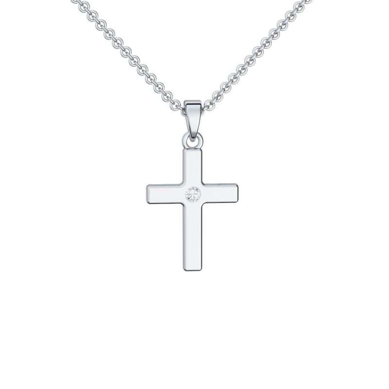 Bild von   kreuz kette silber  mit zirjpg | 🌟 Gravur nach Wunsch 🪄