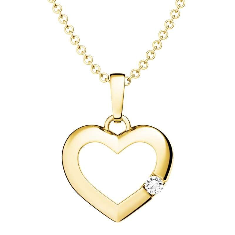 Bild von   herzkette gelbgold kette mit hjpg | 🌟 Gravur nach Wunsch 🪄