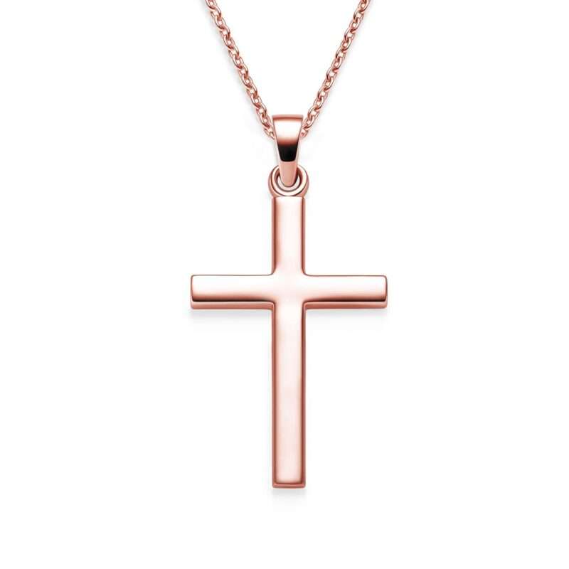Bild von   kreuz kette rosegold silber jpg | 🌟 Gravur nach Wunsch 🪄