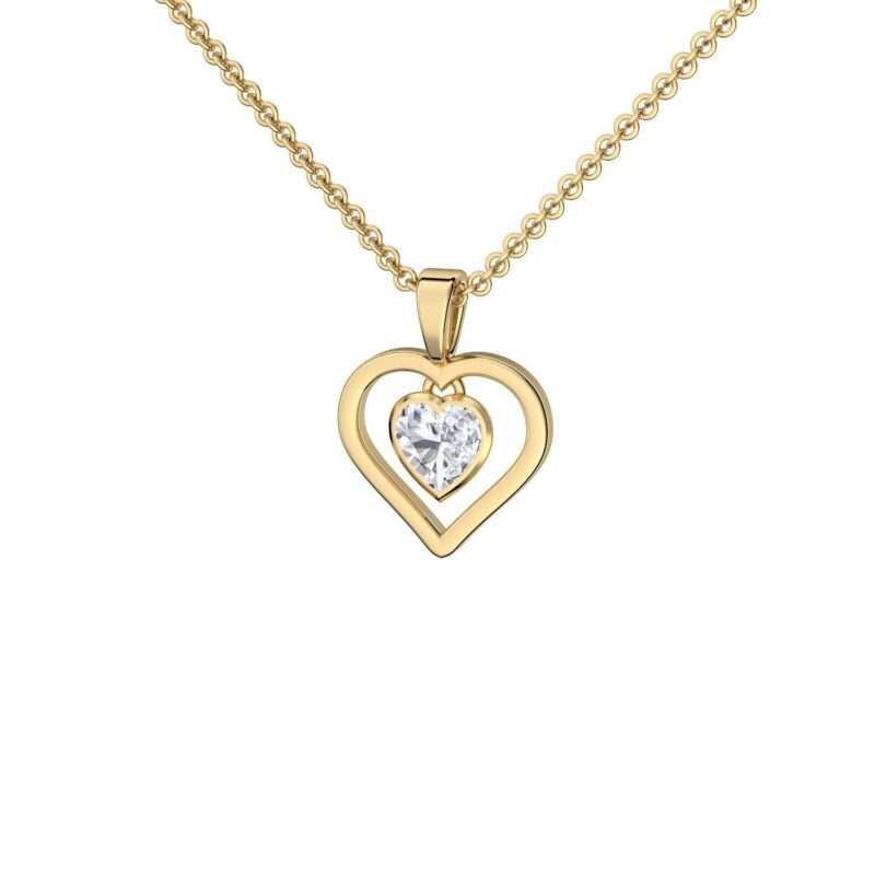Bild von   herzkette gold mit steinchen hjpg | 🌟 Gravur nach Wunsch 🪄