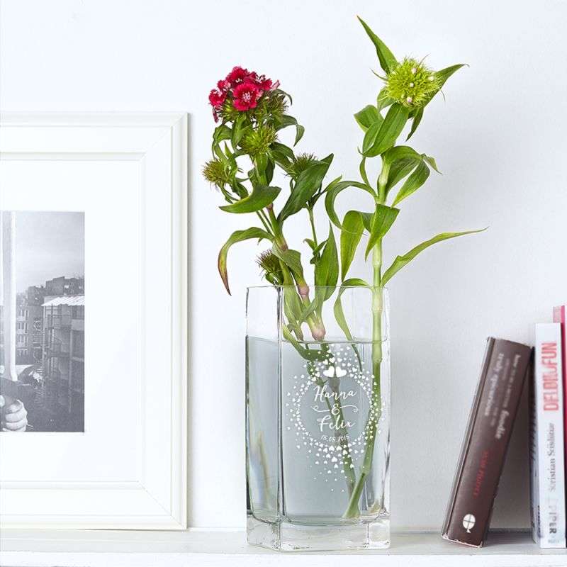 Bild von   romantische blumenvase mit grajpg | 🌟 Gravur nach Wunsch 🪄