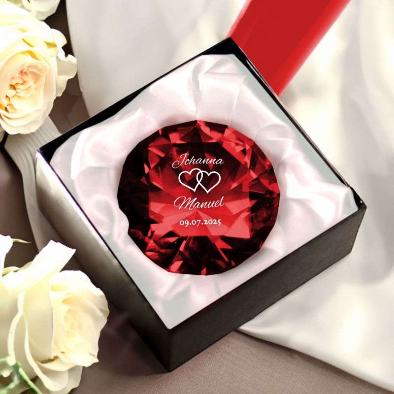 Bild von   roter diamant kristall mit grajpg | 🌟 Gravur nach Wunsch 🪄