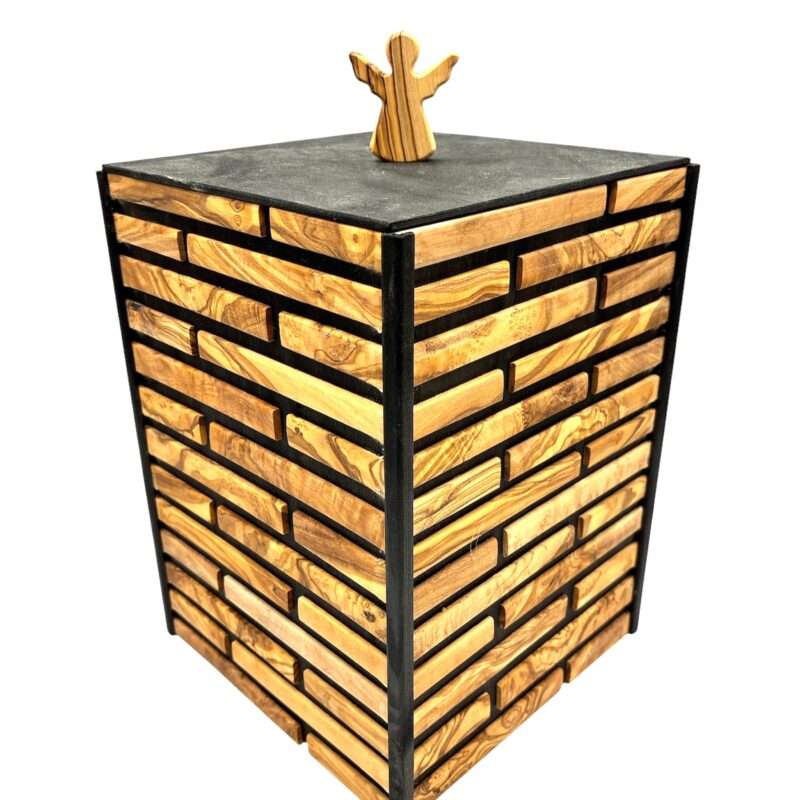 Eckige Urne Cubus mit Engel für Kleintiere bis 1 kg Lebendgewicht