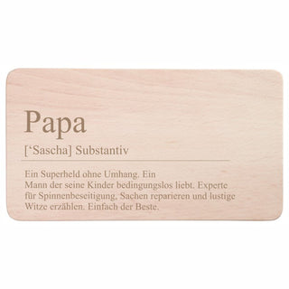 Frühstücksbrett Holz - Definition Papa mit Wunschname