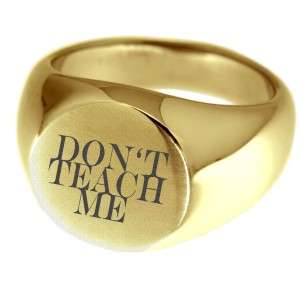 Lasergravur: Siegelring Edelstahl, mit PVD Gold, runde MATTIERTE Fläche und individueller Gravur